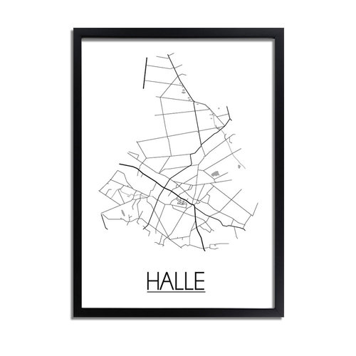 Halle Plattegrond poster 