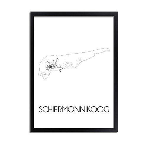 Schiermonnikoog Plattegrond poster 