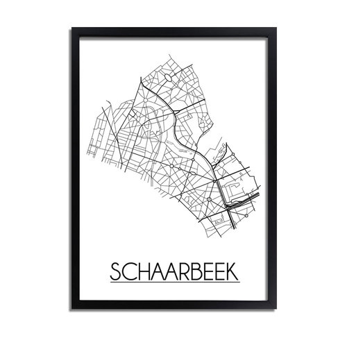 Schaarbeek Plattegrond poster 