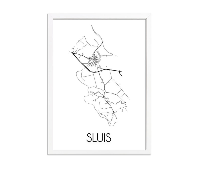 Sluis Plattegrond poster