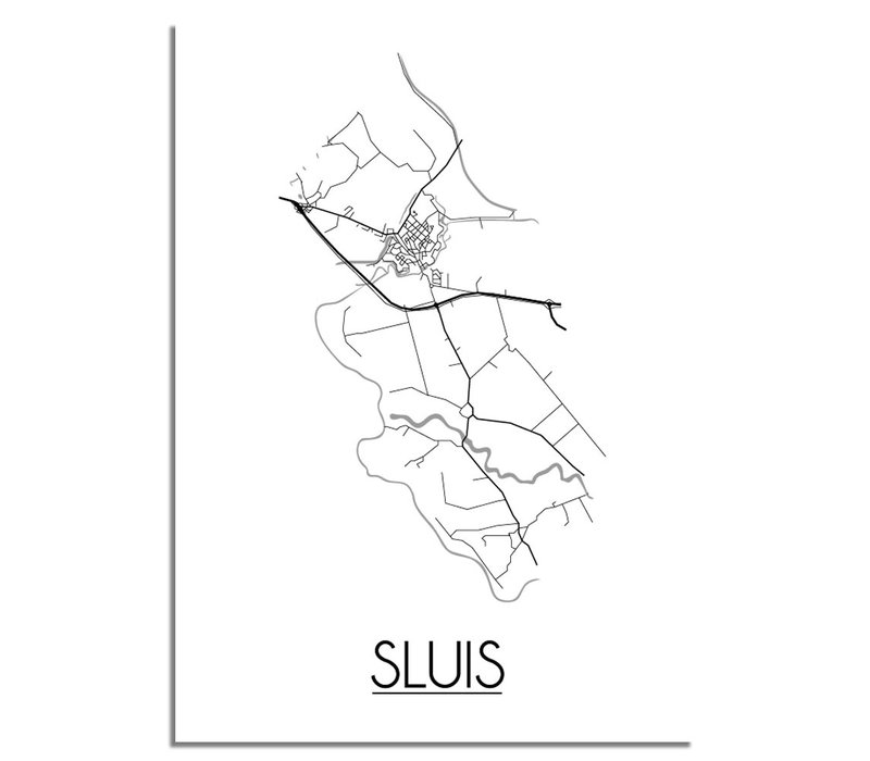 Sluis Plattegrond poster