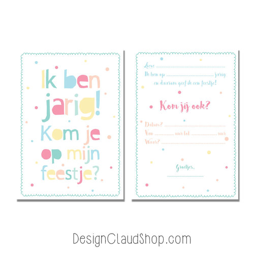 Einladung zur Kinderparty - Party - Schwarz-Weiß - Kinderkarten - Party - 12 Stück - Copy 