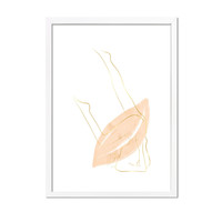 Abstract poster aardse kleuren + goudfolie - Vrouwelijk lichaam