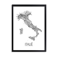 Italië Landkaart Plattegrond poster