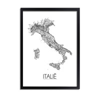 Italië Plattegrond poster