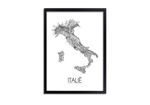 DesignClaud Italië Plattegrond poster