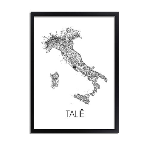 Italië Plattegrond poster 