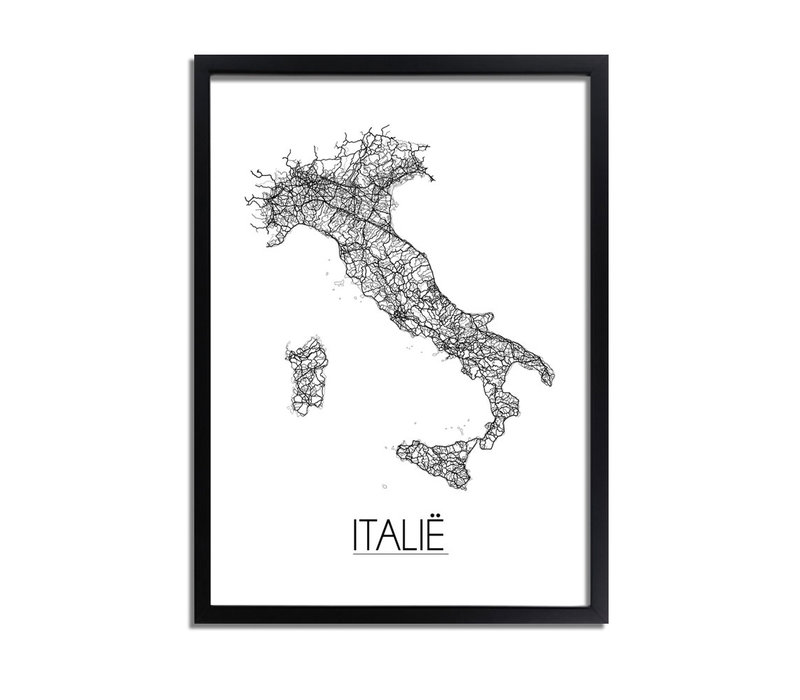 Italië Plattegrond poster