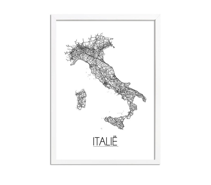 Italië Plattegrond poster