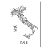 Italië Plattegrond poster