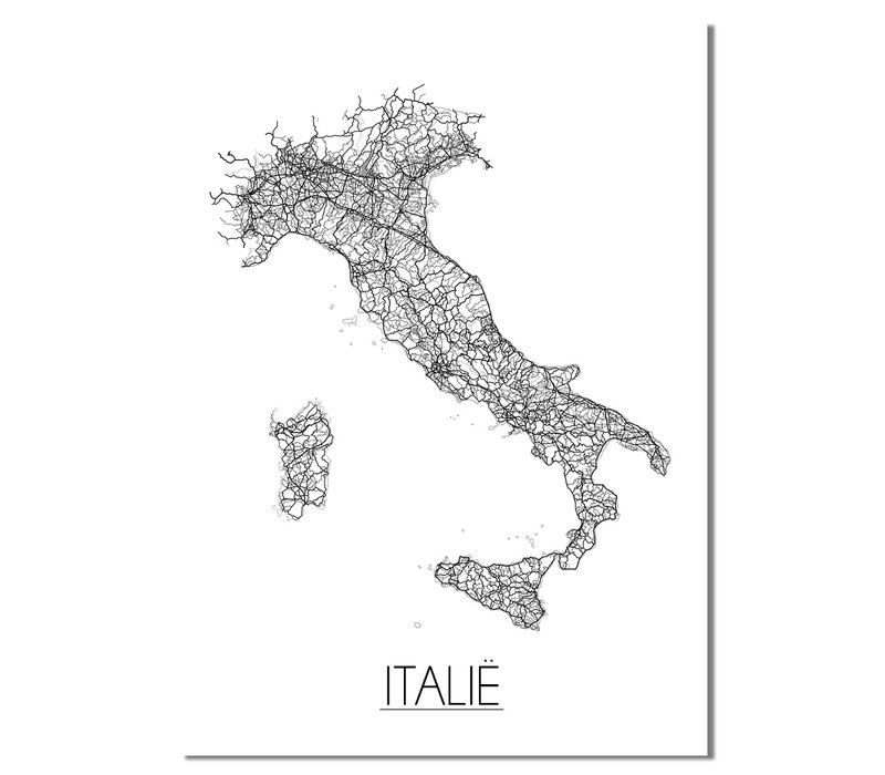 Italië Plattegrond poster