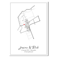 Hochzeitsposter Stadtplan - Hochzeitsgeschenk personalisiert - Copy