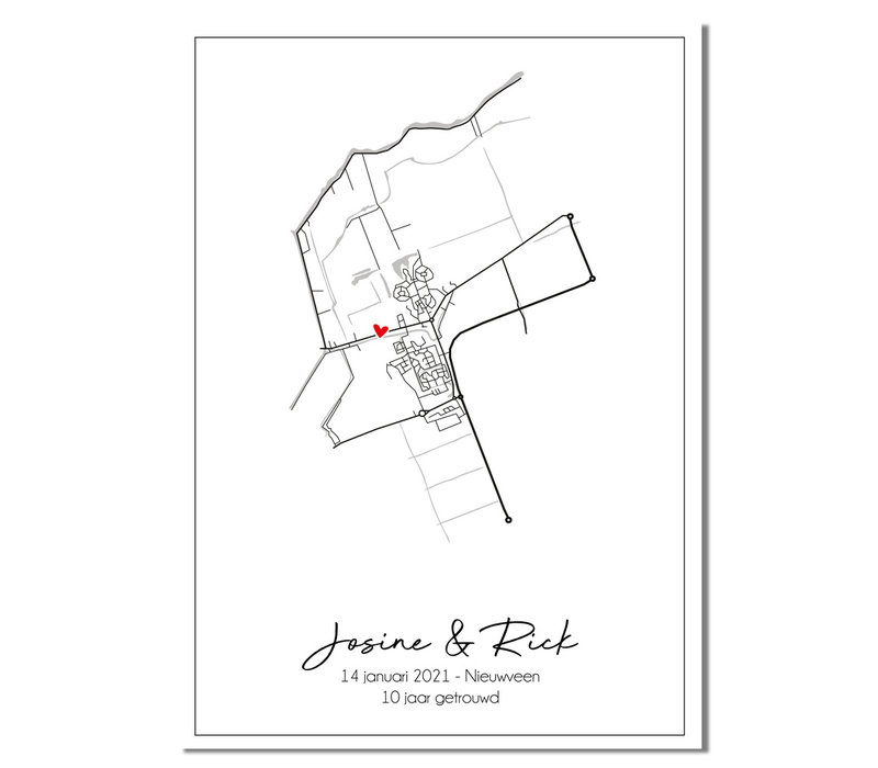 Hochzeitsposter Stadtplan - Hochzeitsgeschenk personalisiert - Copy