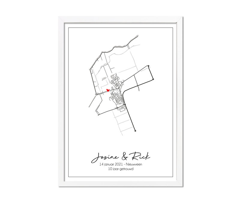 Hochzeitsposter Stadtplan - Hochzeitsgeschenk personalisiert - Copy