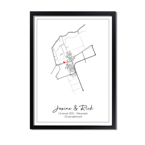Hochzeitsposter Stadtplan - Hochzeitsgeschenk personalisiert - Copy 