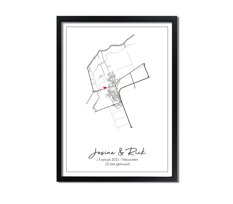 Hochzeitsposter Stadtplan - Hochzeitsgeschenk personalisiert - Copy