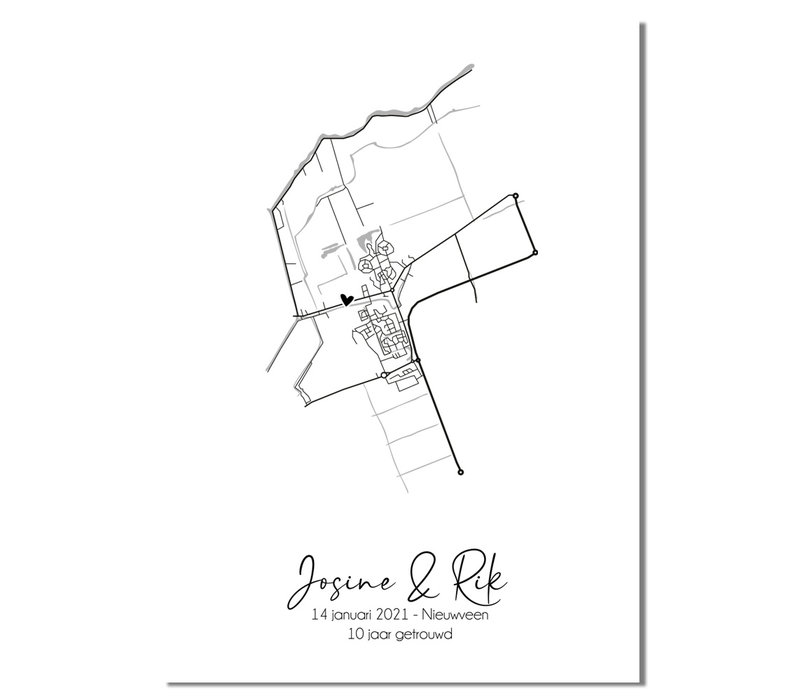 Hochzeitsposter Stadtplan - Hochzeitsgeschenk personalisiert - Copy - Copy