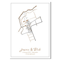 Hochzeitsposter Goldfolie / Silberfolie / Kupferfolie Stadtplan - Hochzeitsgeschenk personalisiert  - Copy