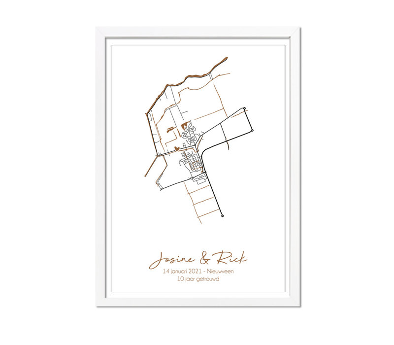 Hochzeitsposter Goldfolie / Silberfolie / Kupferfolie Stadtplan - Hochzeitsgeschenk personalisiert  - Copy
