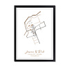 DesignClaud Hochzeitsposter Goldfolie / Silberfolie / Kupferfolie Stadtplan - Hochzeitsgeschenk personalisiert  - Copy