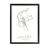 Hochzeitsposter Goldfolie / Silberfolie / Kupferfolie Stadtplan - Hochzeitsgeschenk personalisiert  - Copy