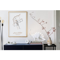 Hochzeitsposter Goldfolie / Silberfolie / Kupferfolie Stadtplan - Hochzeitsgeschenk personalisiert  - Copy