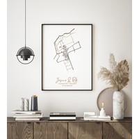 Hochzeitsposter Goldfolie / Silberfolie / Kupferfolie Stadtplan - Hochzeitsgeschenk personalisiert  - Copy - Copy