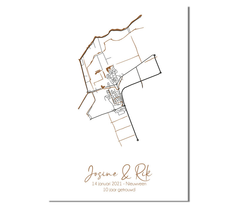 Hochzeitsposter Goldfolie / Silberfolie / Kupferfolie Stadtplan - Hochzeitsgeschenk personalisiert  - Copy - Copy