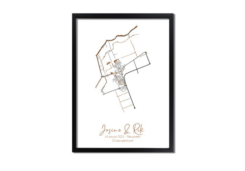 DesignClaud Hochzeitsposter Goldfolie / Silberfolie / Kupferfolie Stadtplan - Hochzeitsgeschenk personalisiert  - Copy - Copy