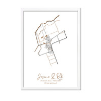 Hochzeitsposter Goldfolie / Silberfolie / Kupferfolie Stadtplan - Hochzeitsgeschenk personalisiert  - Copy - Copy