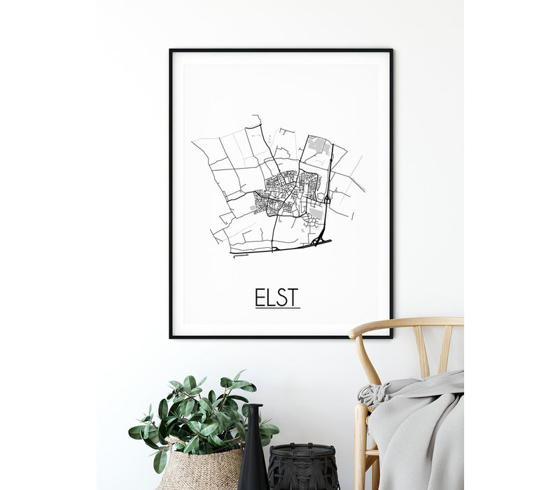 Elst (Gelderland) Plattegrond poster