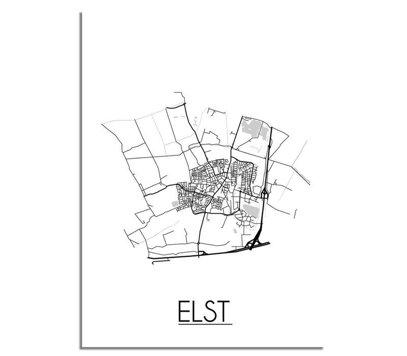 Elst (Gelderland) Plattegrond poster