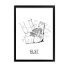 DesignClaud Elst (Gelderland) Plattegrond poster