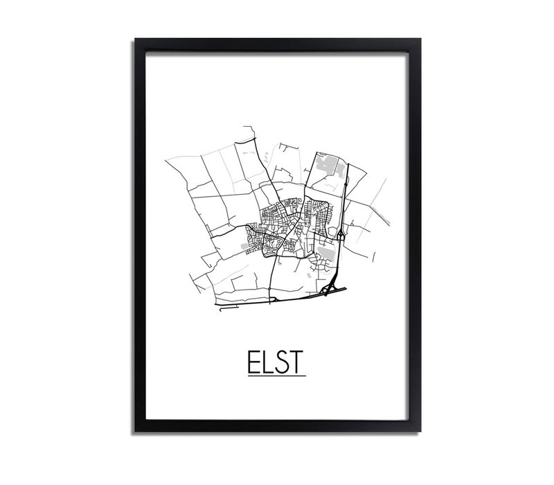 Elst (Gelderland) Plattegrond poster