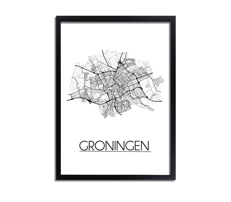 Groningen detail Plattegrond poster