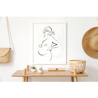 Poster Schwangere Frau natürliche - Minimalismus - Copy