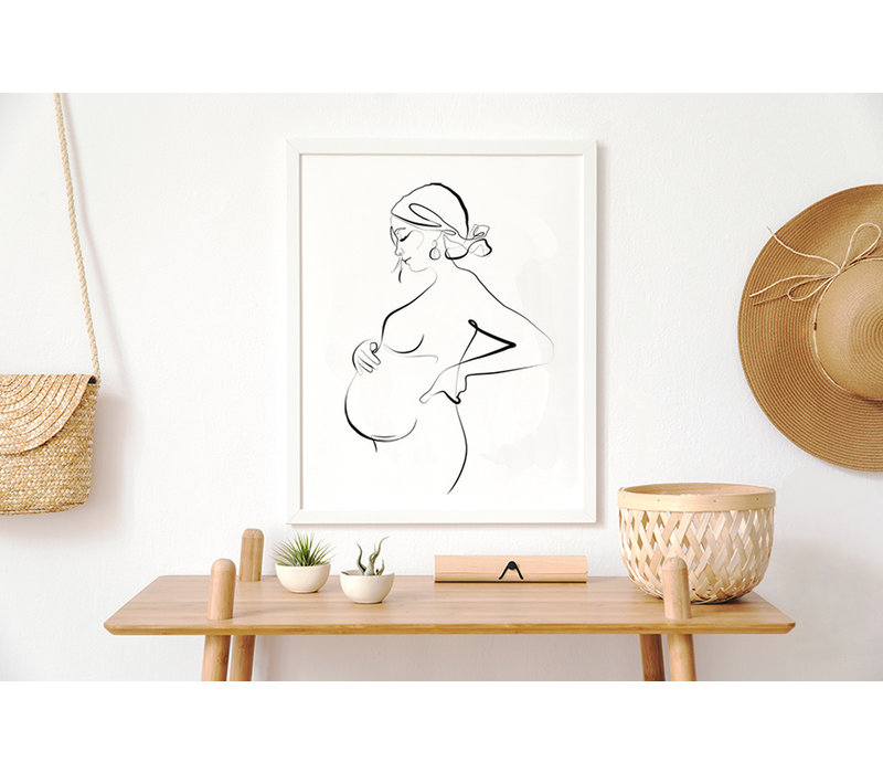 Poster Schwangere Frau natürliche - Minimalismus - Copy