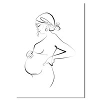Poster Schwangere Frau natürliche - Minimalismus - Copy