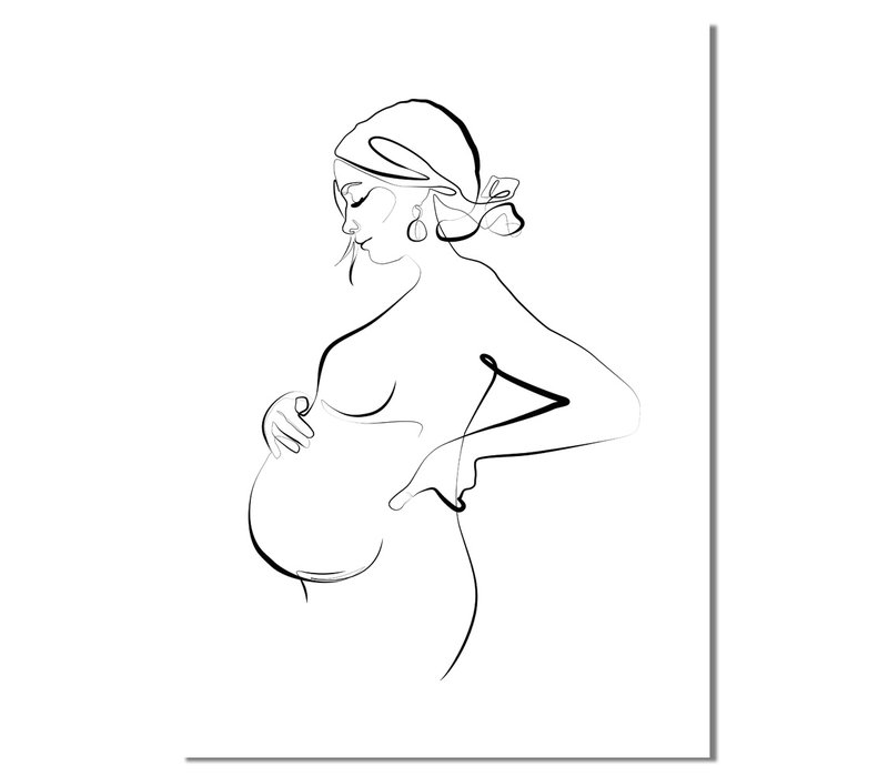Poster Schwangere Frau natürliche - Minimalismus - Copy