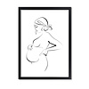 Poster Zwangere vrouw zwart wit - minimalisme