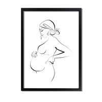 Poster Schwangere Frau natürliche - Minimalismus - Copy