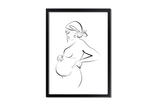 DesignClaud Poster Schwangere Frau natürliche - Minimalismus - Copy
