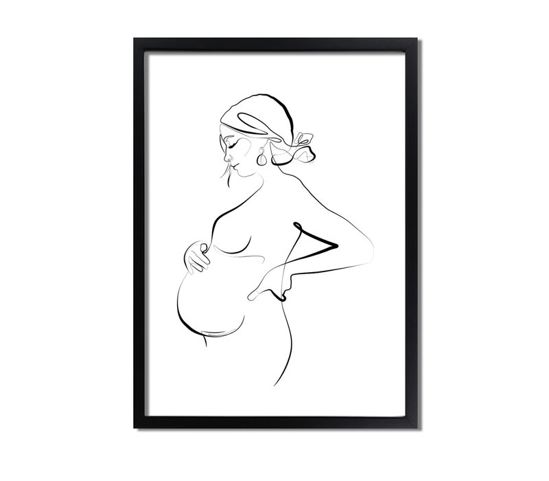 Poster Schwangere Frau natürliche - Minimalismus - Copy