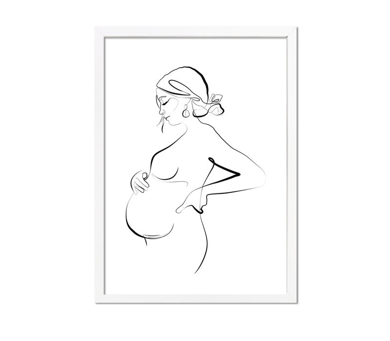 Poster Schwangere Frau natürliche - Minimalismus - Copy