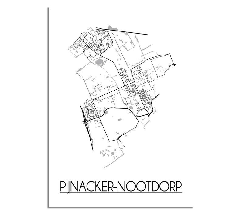 Pijnacker-Nootdorp Plattegrond poster