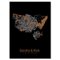 Hochzeitsposter Goldfolie / Silberfolie / Kupferfolie Stadtplan - Hochzeitsgeschenk personalisiert  - Copy - Copy - Copy - Copy