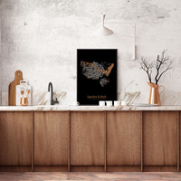 Hochzeitsposter Goldfolie / Silberfolie / Kupferfolie Stadtplan - Hochzeitsgeschenk personalisiert  - Copy - Copy - Copy - Copy