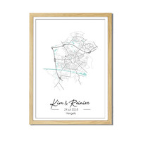 Hochzeitsposter Stadtplan - Hochzeitsgeschenk personalisiert