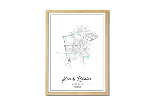 DesignClaud Hochzeitsposter Stadtplan - Hochzeitsgeschenk personalisiert