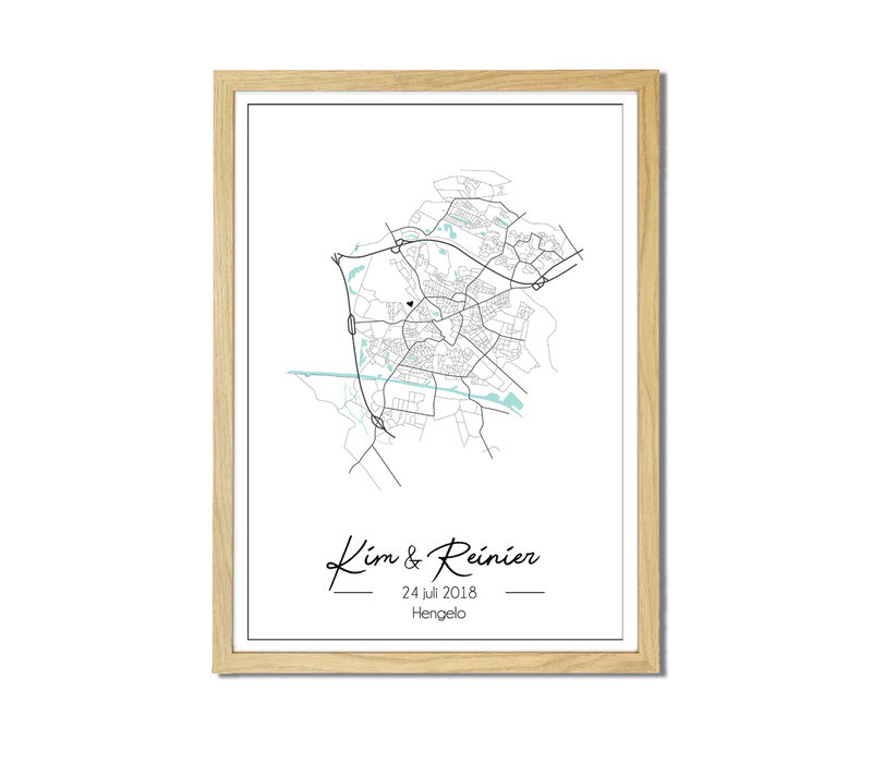 Hochzeitsposter Stadtplan - Hochzeitsgeschenk personalisiert